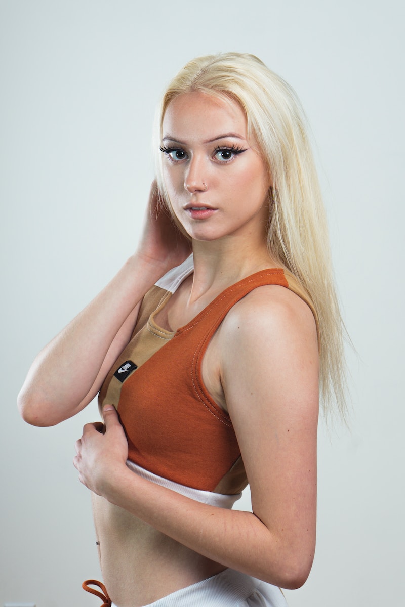 woman in brown tank top